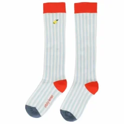 Sticky Lemon Chaussettes Hautes Rayées | Bleu Discount