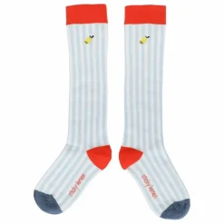 Sticky Lemon Chaussettes Hautes Rayées | Bleu Discount