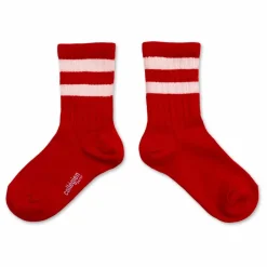 Collégien Chaussettes Nico Rayées | Rouge Best