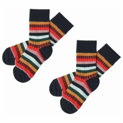 New FUB Chaussettes Rayées Laine | Bleu marine