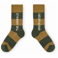The Animals Observatory Chaussettes Worm Rayées | Marron Sale