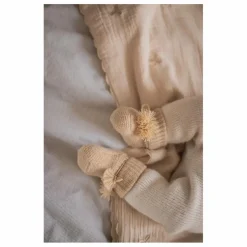 Sale Gentil Coquelicot Chaussons en tricot et pochon brodé | Nude