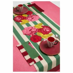 Lisa Corti Chemin de table Nizam Stripes | Vert Hot