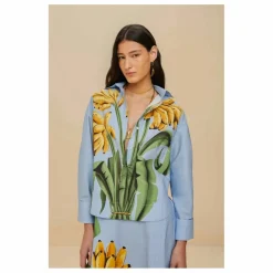 Farm Rio Chemise Banana Cocina Rayée | Bleu Outlet