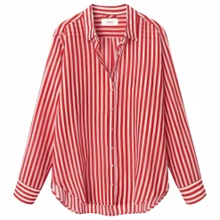 Outlet Xirena Chemise Beau Rayures Coton et Soie | Rouge