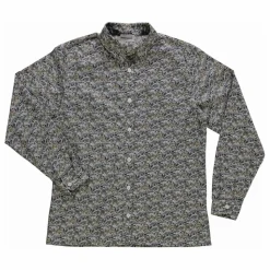 Poudre Organic Chemise Capucine Fleurie Voile de Coton - Collection Femme | Bleu Vert Discount