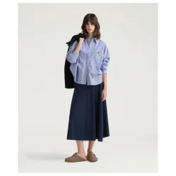 Discount Momoni Chemise Claire Rayée Popeline de Coton | Bleu Clair