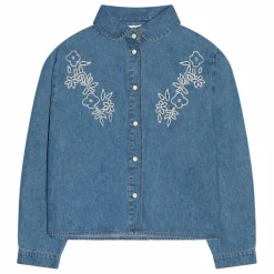 Sale Hundred Pieces Chemise Courte Brodée Clara | Bleu jean