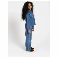 Sale Hundred Pieces Chemise Courte Brodée Clara | Bleu jean