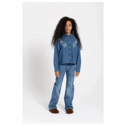 Sale Hundred Pieces Chemise Courte Brodée Clara | Bleu jean