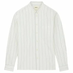 Noyoco Chemise Curtis Rayée Coton Recyclé | Blanc