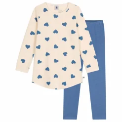 Petit Bateau Chemise de Nuit Molleton Cœurs | Bleu Outlet