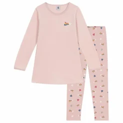 Outlet Petit Bateau Chemise de Nuit Velours et Legging | Rose