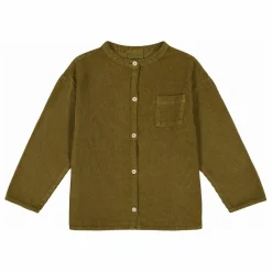 Clearance Studio Bohème Chemise Jim Velours Côtelé Coton Bio | Vert kaki