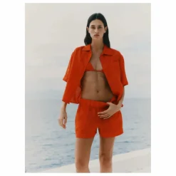 Femme Vanessa Sposi Chemise Manches Courtes Lin |