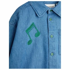 Best Mini Rodini Chemise Notes Denim Coton Bio | Bleu