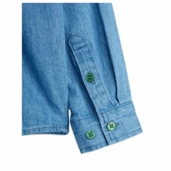 Best Mini Rodini Chemise Notes Denim Coton Bio | Bleu