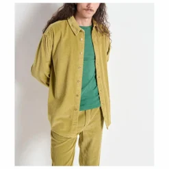 American Vintage Chemise Padow Velours | Vert kaki clair Clearance