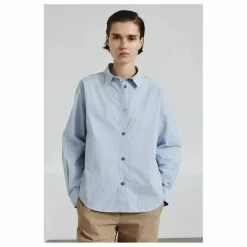 Femme Pomandère Blouses, Chemises|Chemise Rayée Popeline de Coton |