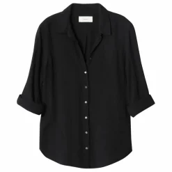 Hot Xirena Chemise Scout Gaze de Coton | Noir