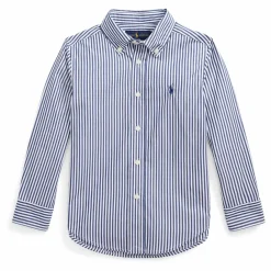 Ralph Lauren Chemise Sport Logo Rayée | Bleu marine Hot