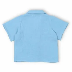 the new society Chemise Spyros Gaze de Coton | Bleu ciel Sale