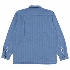 Universal Works Chemise Utility Herringbone | Washed Blue Discount