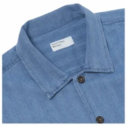 Universal Works Chemise Utility Herringbone | Washed Blue Discount