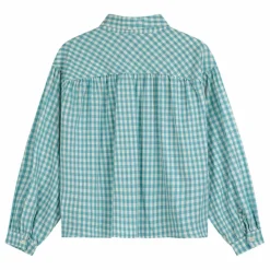 Hot Bobo Choses Chemise Vichy Seersucker - Collection Femme | Bleu turquoise