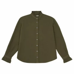 Clearance Hartford Chemisier Col Volants Comedy | Vert kaki