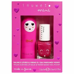 Enfant/Femme Inuwet Coffret duo baume à lèvres et vernis à l'eau Rose