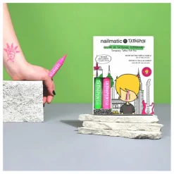 Enfant Nailmatic Kids Soins Du Corps|Coffrets|Coffret duo Tattoopen & Pochoir Réutilisable New York x JO LITTLE