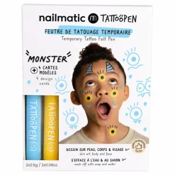 Enfant Nailmatic Kids Soins Du Corps|Coffrets|Coffret Kit duo feutre de tatouage Tattoopen Monster