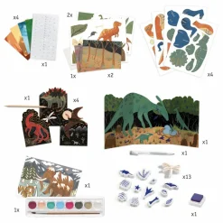 Djeco Loisirs Créatifs|Coffret multi-activités le Monde des Dinosaures