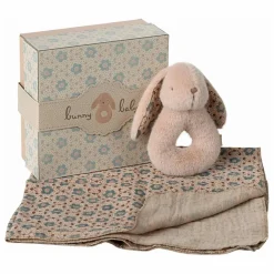 Maileg Coffret naissance - Hochet Lapin et lange |