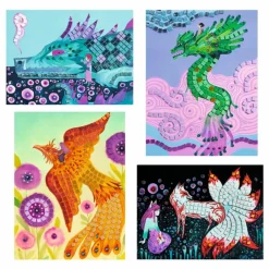 Discount Djeco Collage Créatures légendaires Multicolore