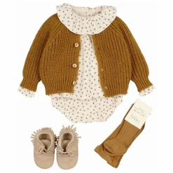 Búho Collant Côtelé Bébé | Ocre Outlet