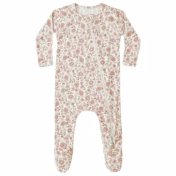 Quincy Mae Bodies, Combinaisons|Combinaisons Et Bodies|Combinaison à Pieds Fleurie Coton Bio |
