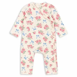 Konges Sløjd Combinaison Cache Coeur Fleurie Coton Bio | Ecru Sale