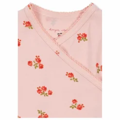 Konges Sløjd Combinaison Cache Coeur Fleurie Coton Bio | Rose pâle Online