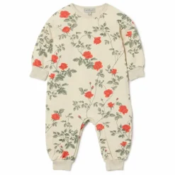 garbo&friends Combinaison Coton Bio Roses | Ecru