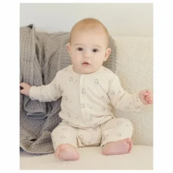 Quincy Mae Combinaison Côtelée Hiboux Coton Bio |