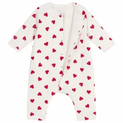 Discount Petit Bateau Combinaison Cœurs Coton Ouatiné | Blanc