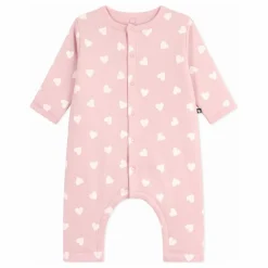 Petit Bateau Combinaison Cœurs Coton Ouatiné | Rose pâle