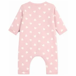 Petit Bateau Combinaison Cœurs Coton Ouatiné | Rose pâle