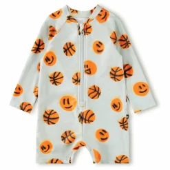 Molo Combinaison de Bain Neka LS Basketballs Fibres Recyclées | Bleu pâle New