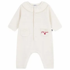 Petit Bateau Combinaison Maille Fine P'tit Cœur Laine | Ecru Clearance