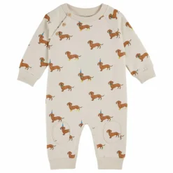 Emile et Ida Combinaison Molleton Chiens Coton Bio | Ecru Outlet