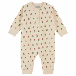Sale Emile et Ida Combinaison Molleton Fleurie | Ecru