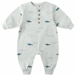 Quincy Mae Combinaison Narvals Coton Bio | Bleu Clair Sale